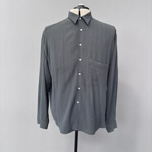 Compagnia di Milano Mens Gray Black Abstract Pattern Button Front Shirt Large